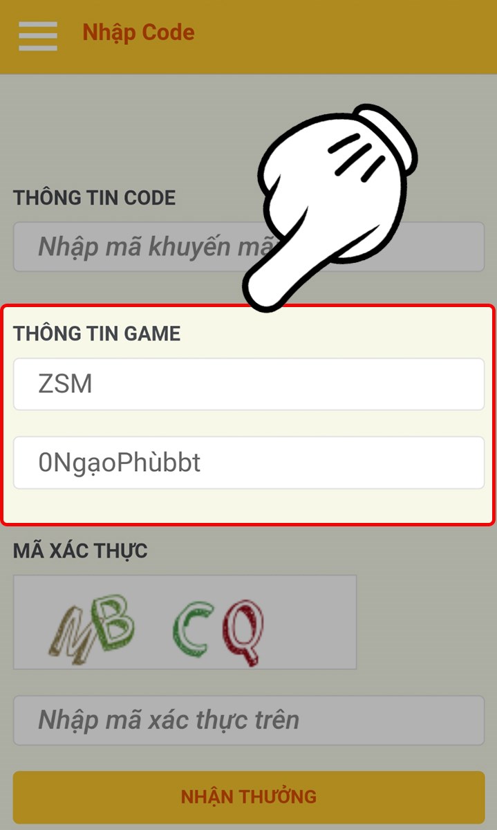 Hướng dẫn cách nhập mã code để nhận quà 